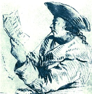 Man Reading and Smoking a Pipe